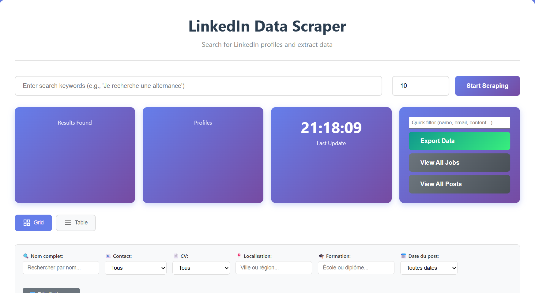 Paramétrage d’une recherche LinkedIn Signal Engine